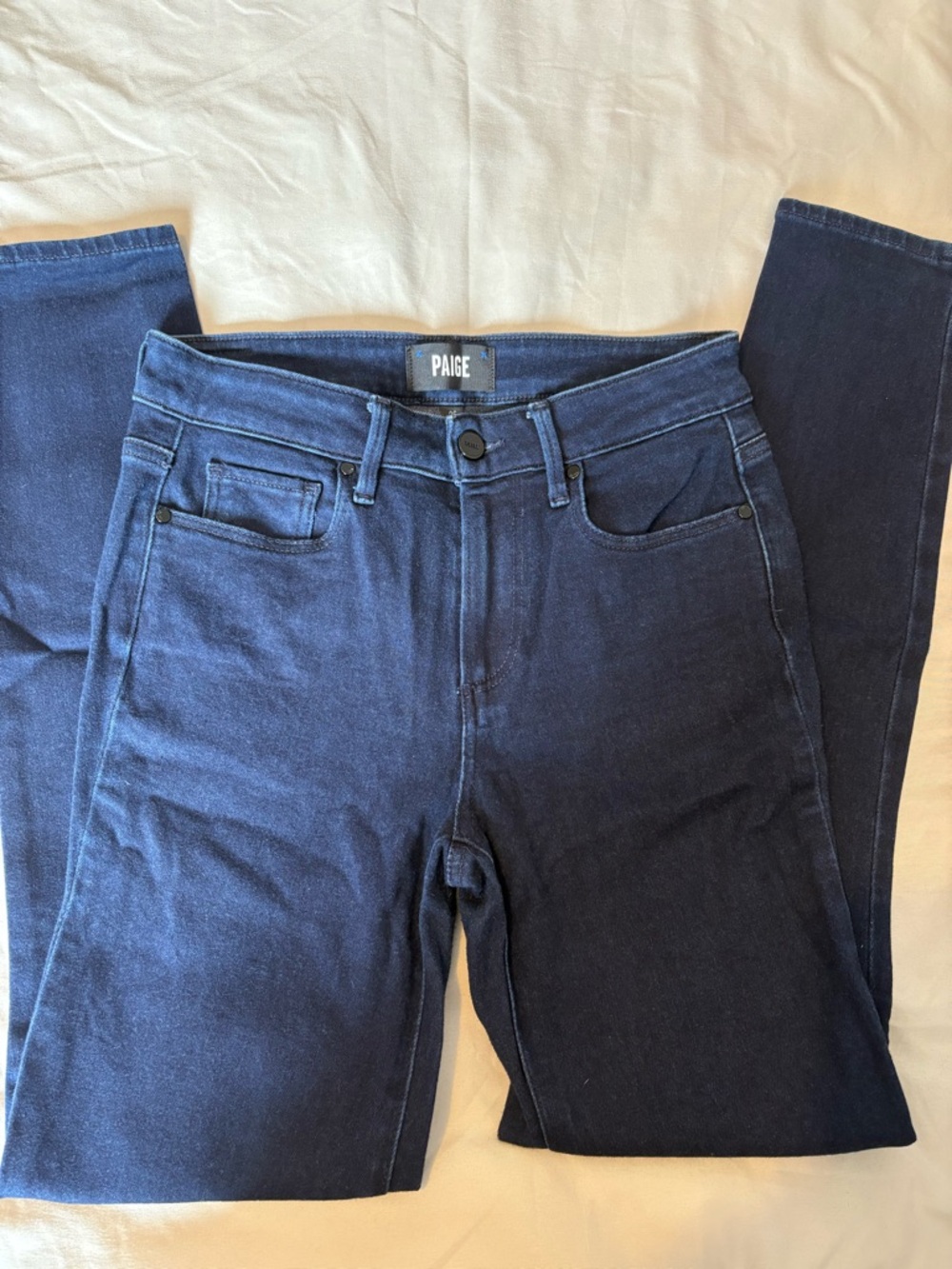 PAIGE Dark Blue Hoxten High-Rise Skinny Jeans
